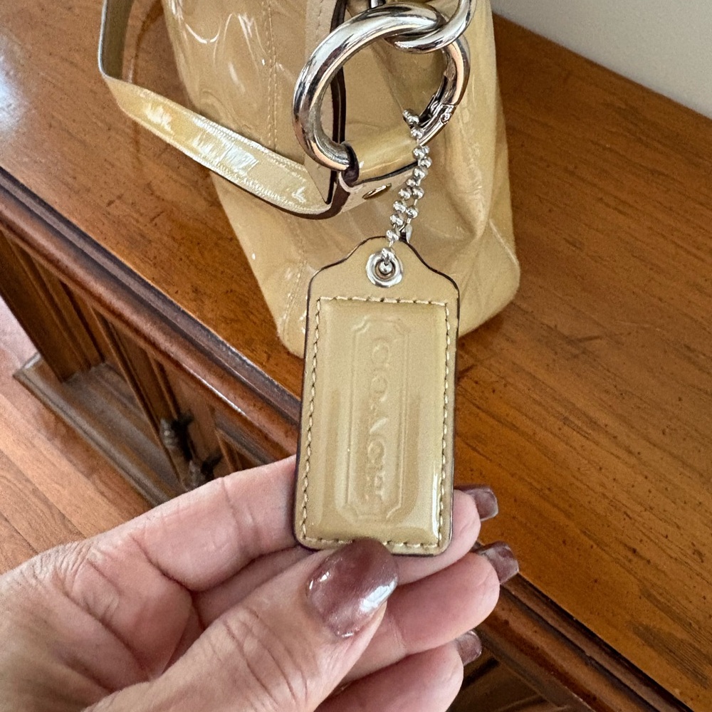 Coach Tan Patent Leather Shoulder Bag - Picture 10 of 12